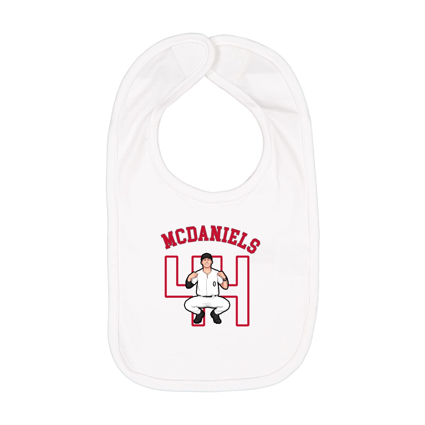 Infant Bib — Shirsey Arch in White