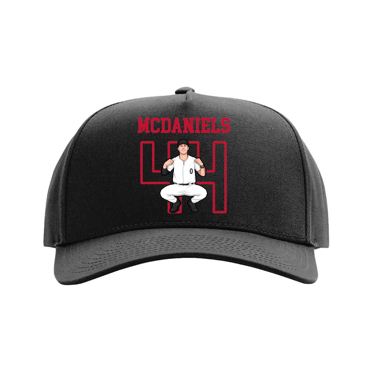 Full Fabric Five-Panel Champ Cap — Shirsey in Black