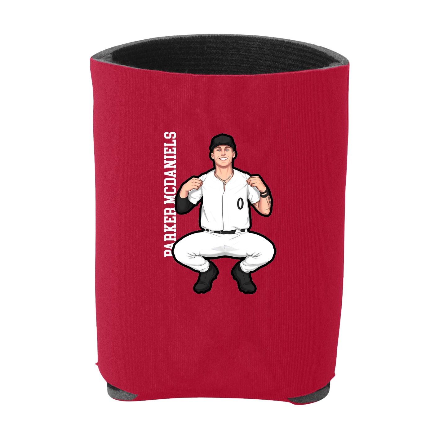 Can Holder — Name Vertical in Red