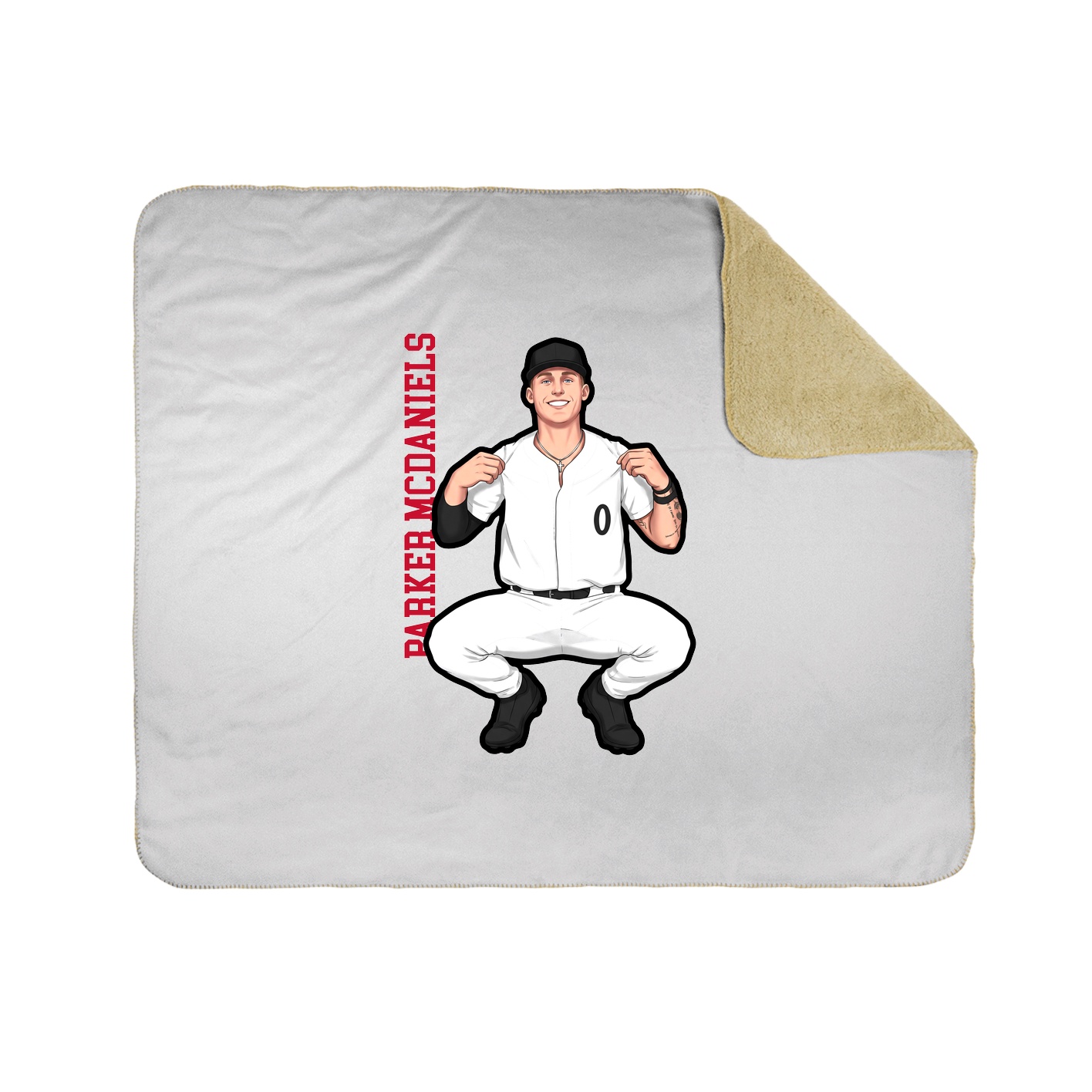 Throw Blanket — Name Vertical in White