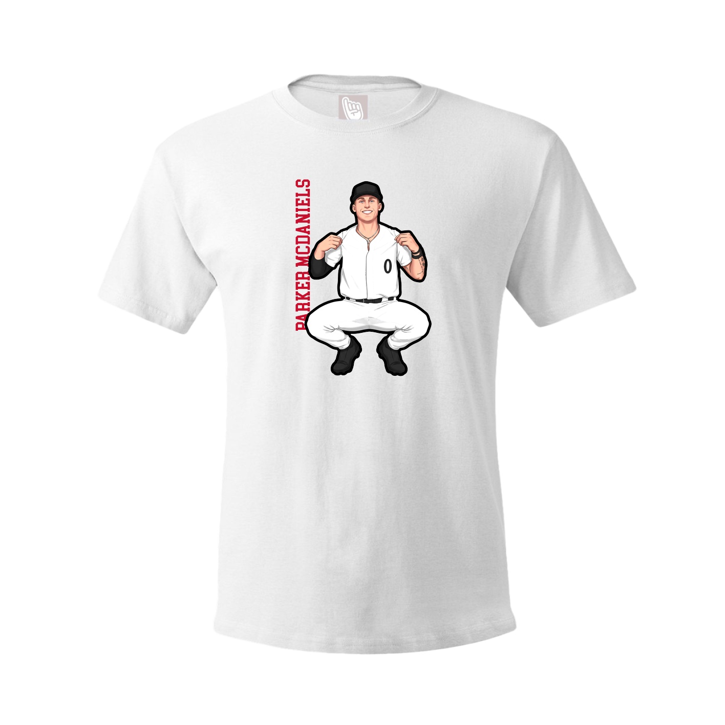 Youth Tee — Name Vertical in White