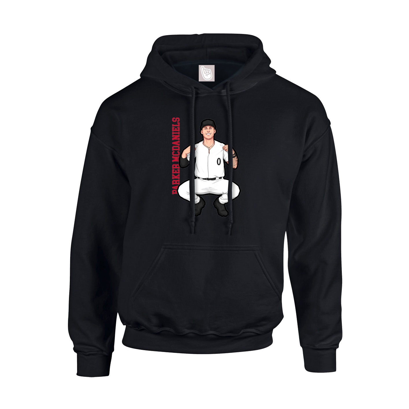 Hoodie — Name Vertical in Black