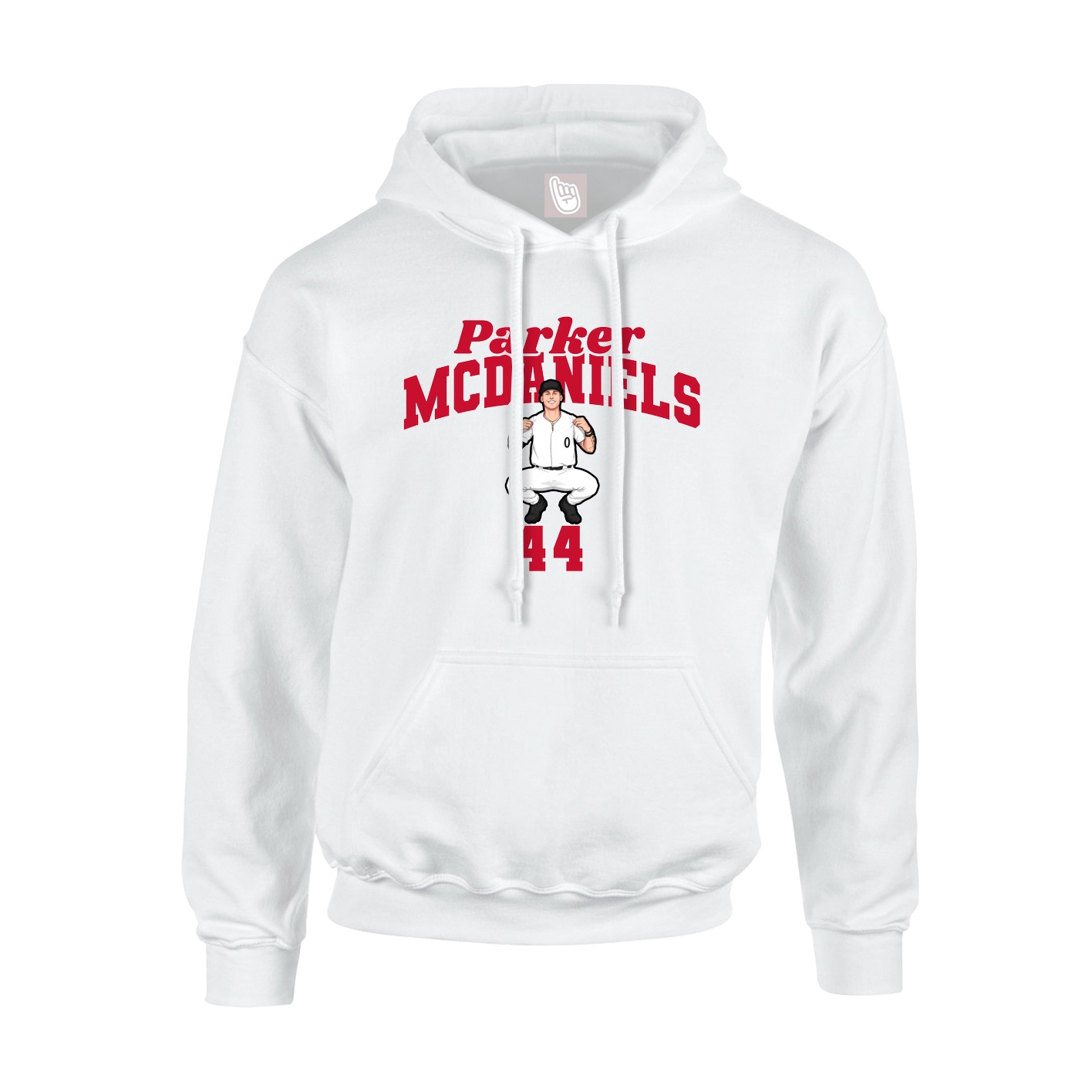 Youth Hoodie — Signature Arch in White