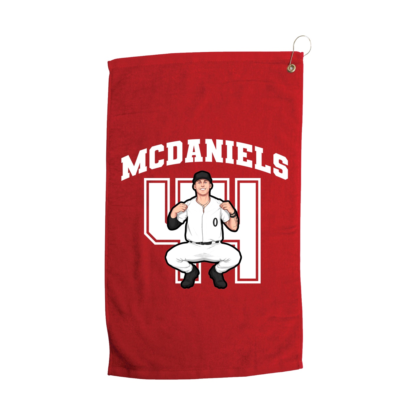 Golf Towel — Number in Red