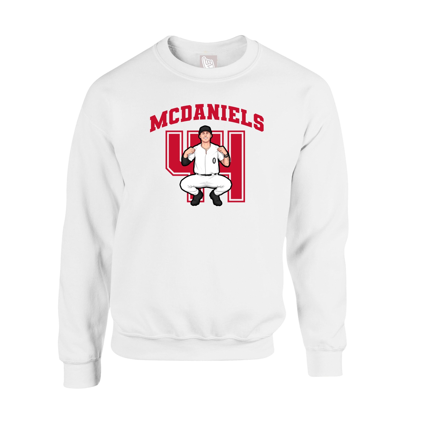Fleece Crew — Number in White