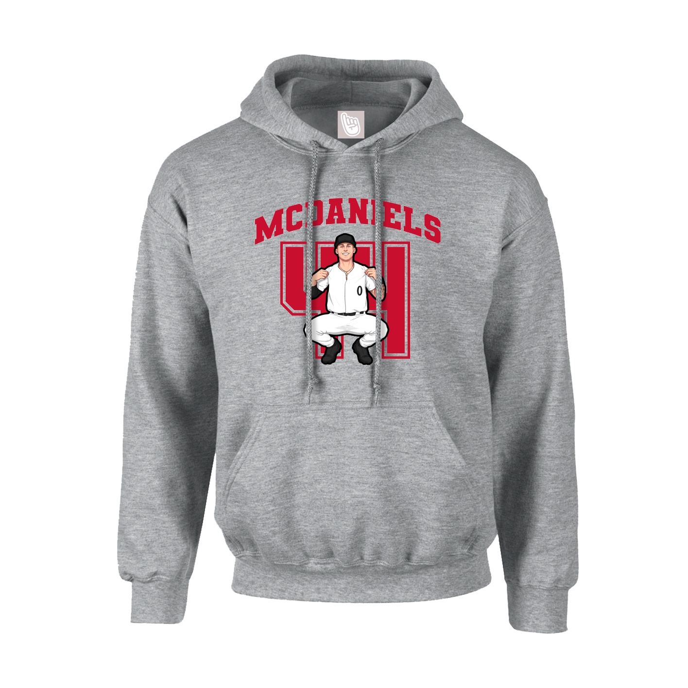 Youth Hoodie — Number in Grey