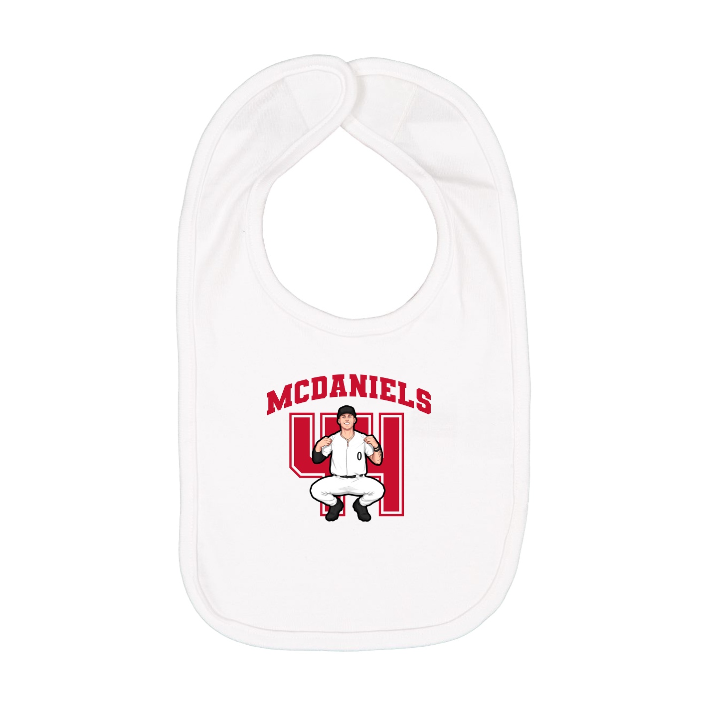 Infant Bib — Number in White