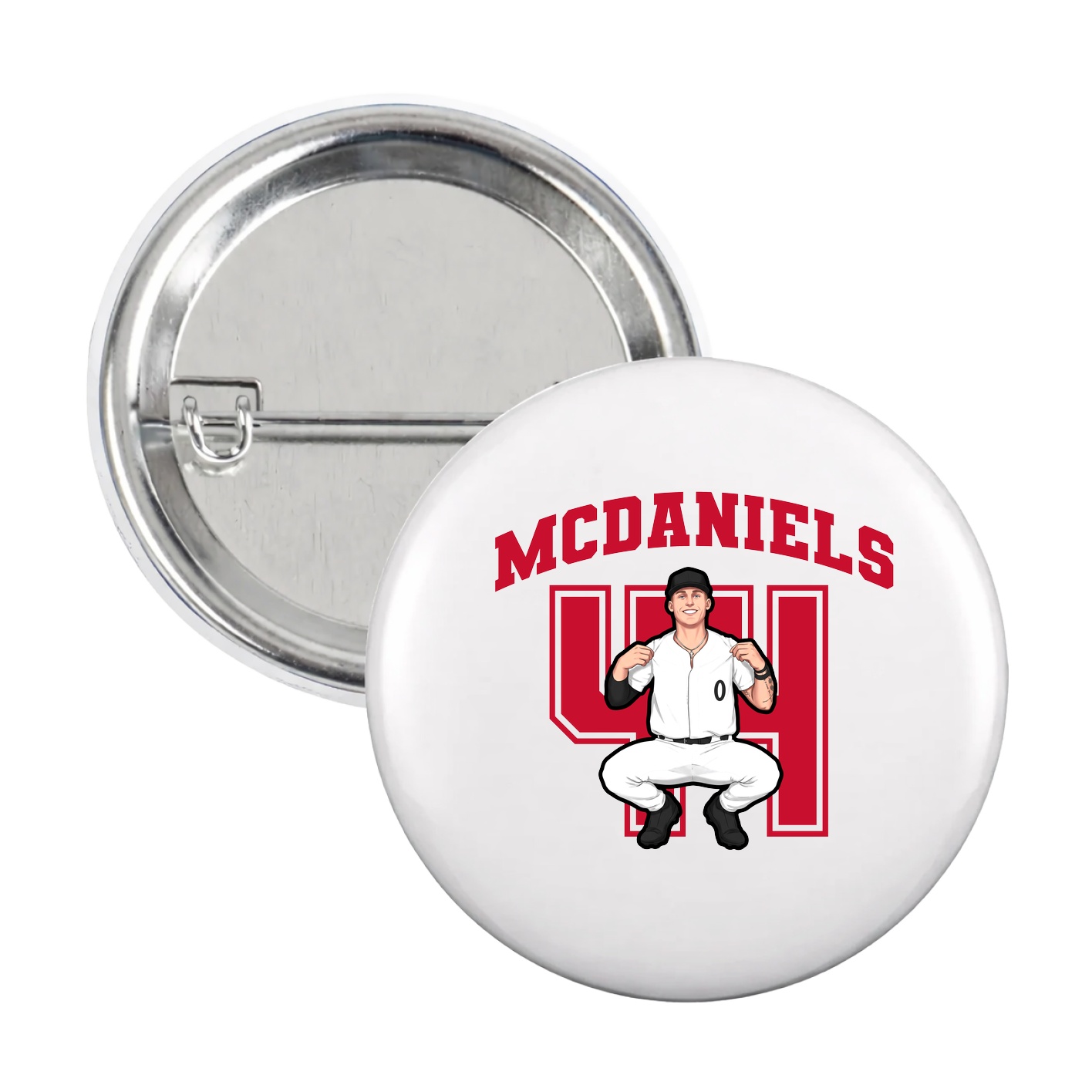 Game Day Button — Number in White