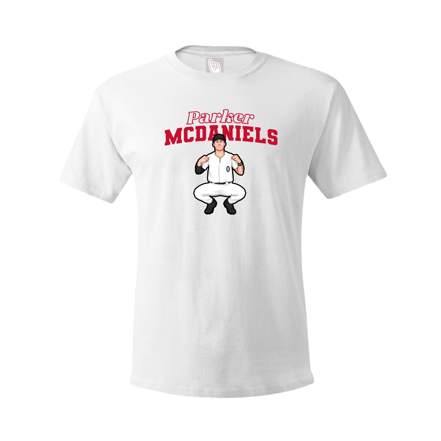 Youth Tee — Name Arch in White