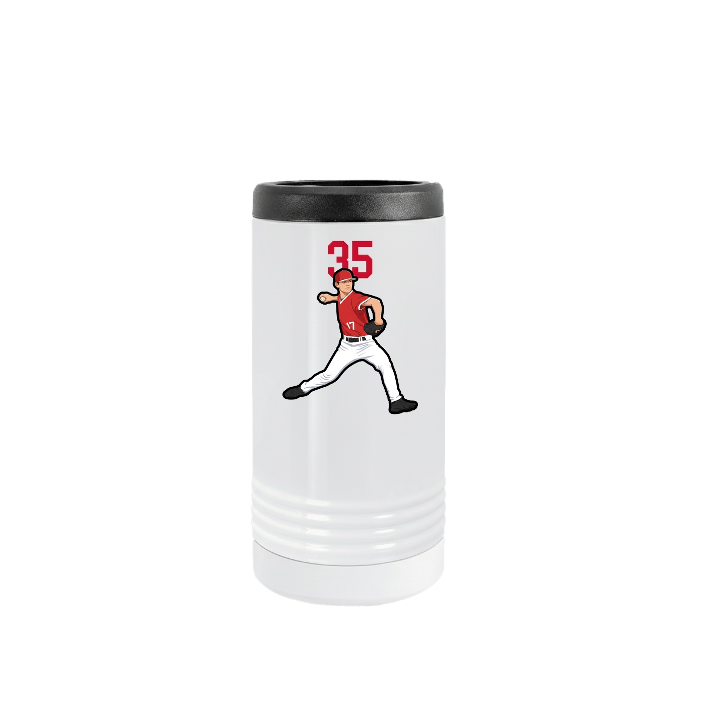 Slim Beverage Holder — Number Top in White
