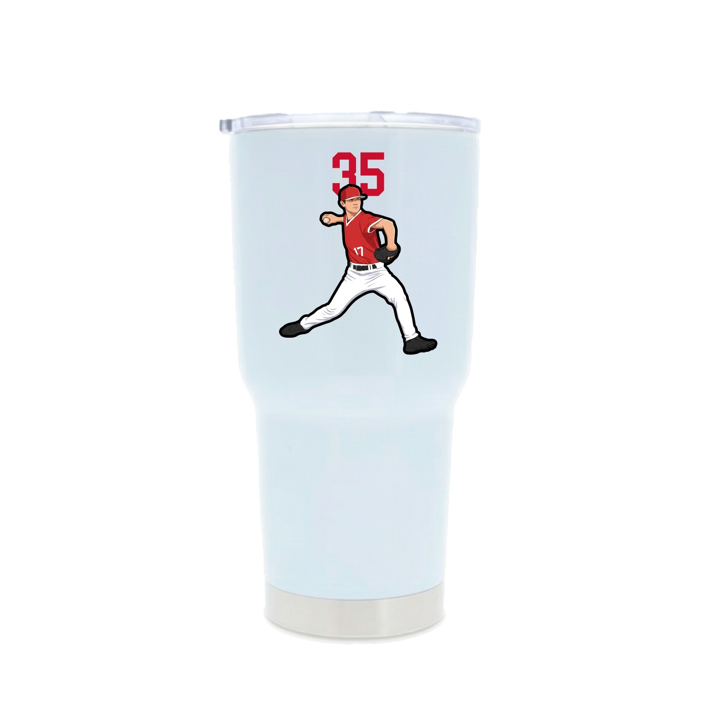 30oz Stainless Steel Tumbler — Number Top in White
