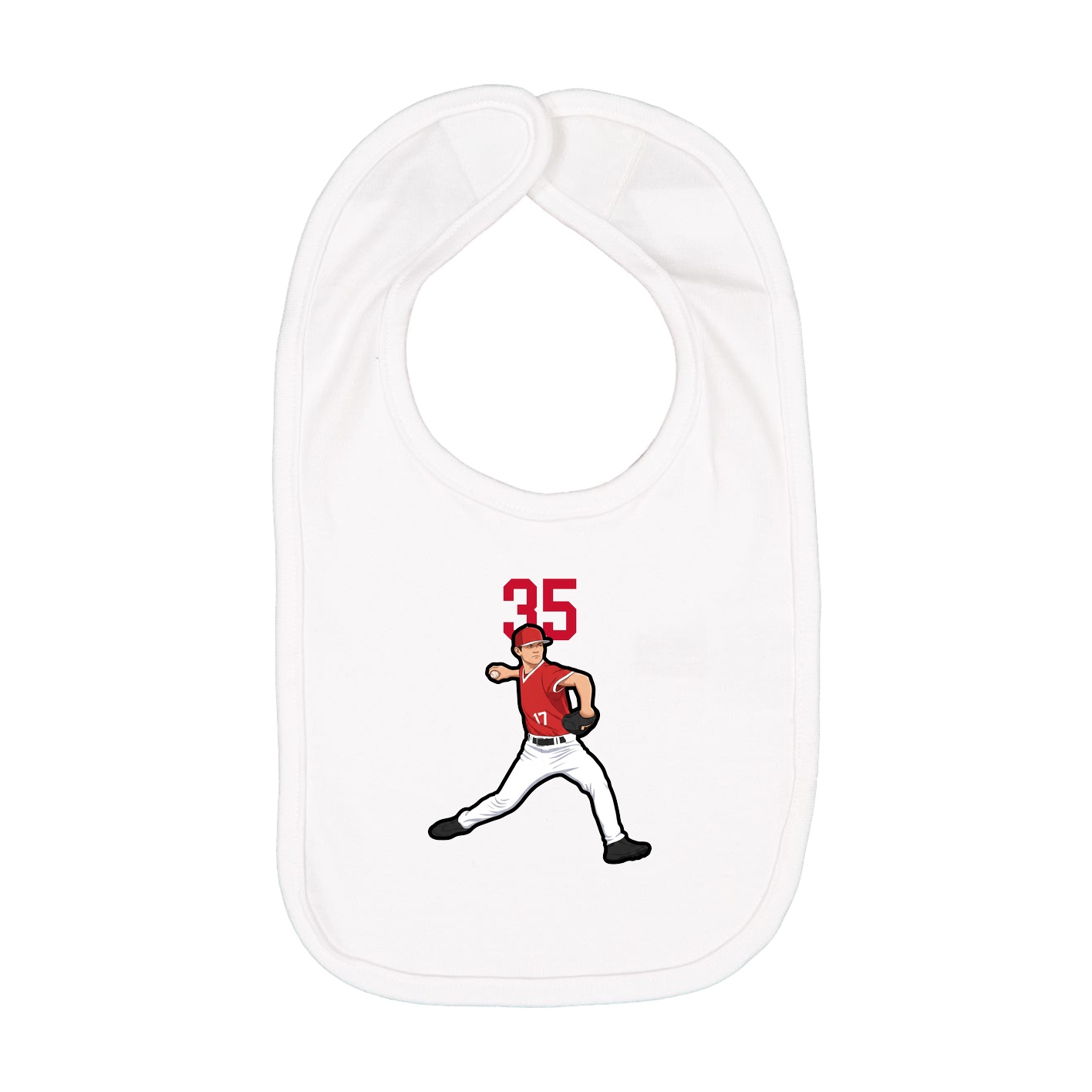 Infant Bib — Number Top in White