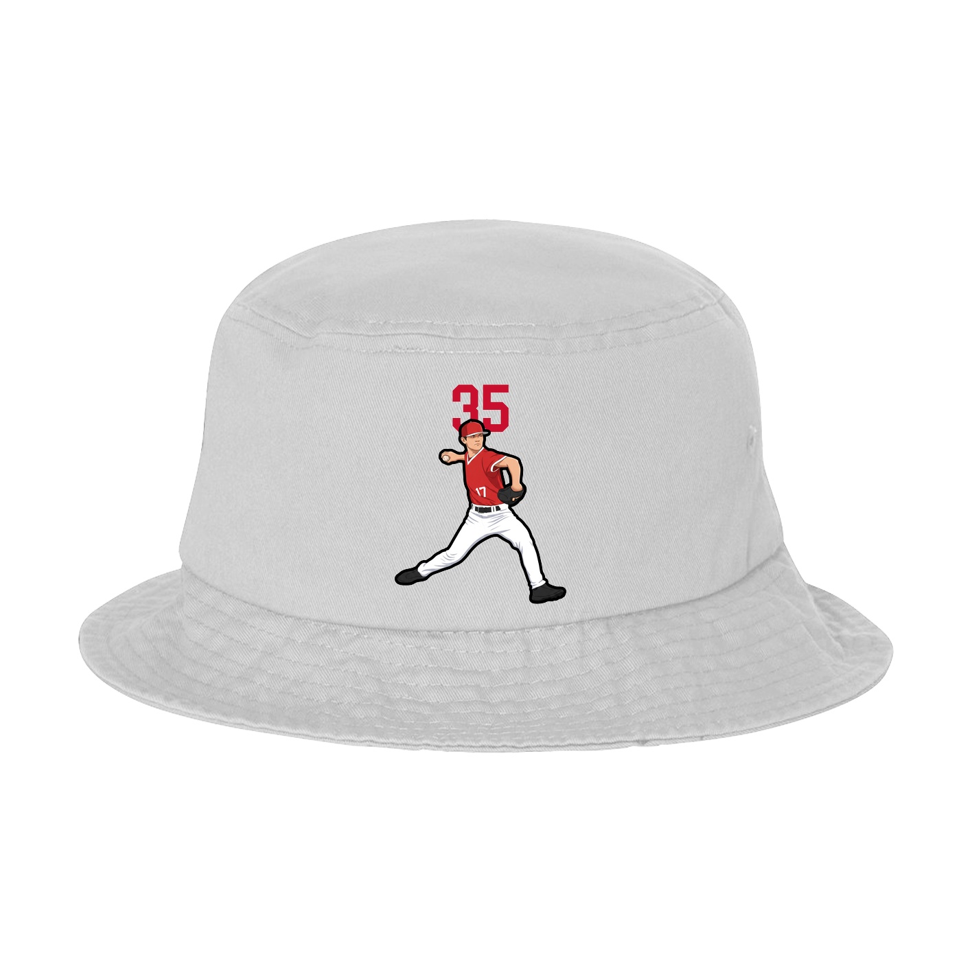 Bucket Cap — Number Top in White
