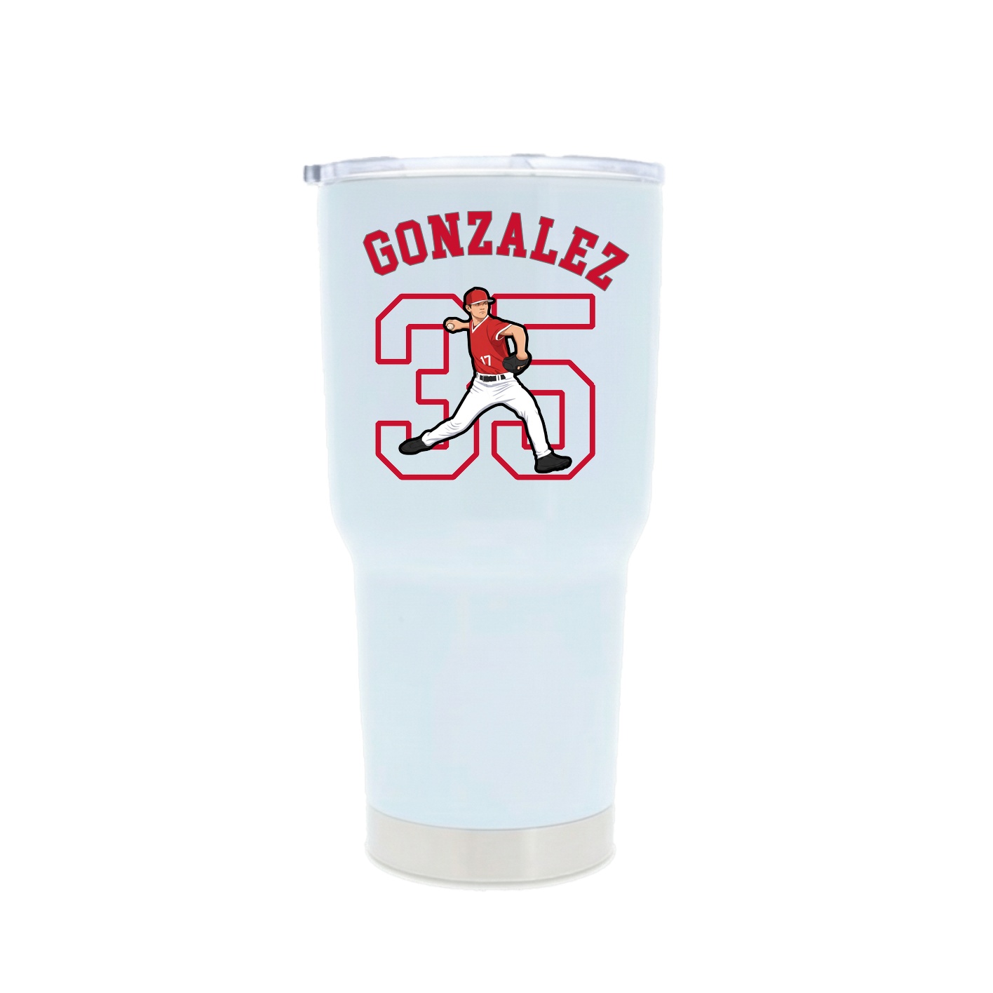 30oz Stainless Steel Tumbler — Shirsey Arch in White