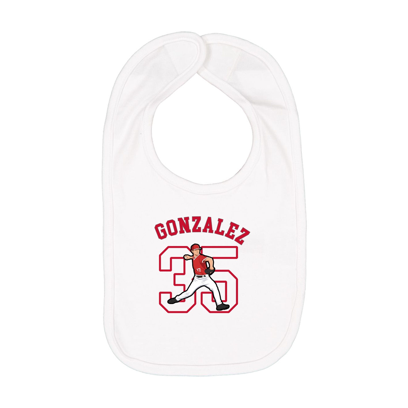 Infant Bib — Shirsey Arch in White
