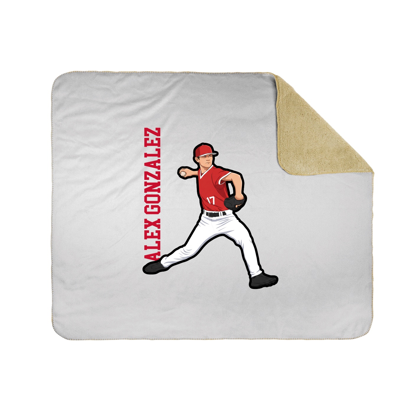 Throw Blanket — Name Vertical in White