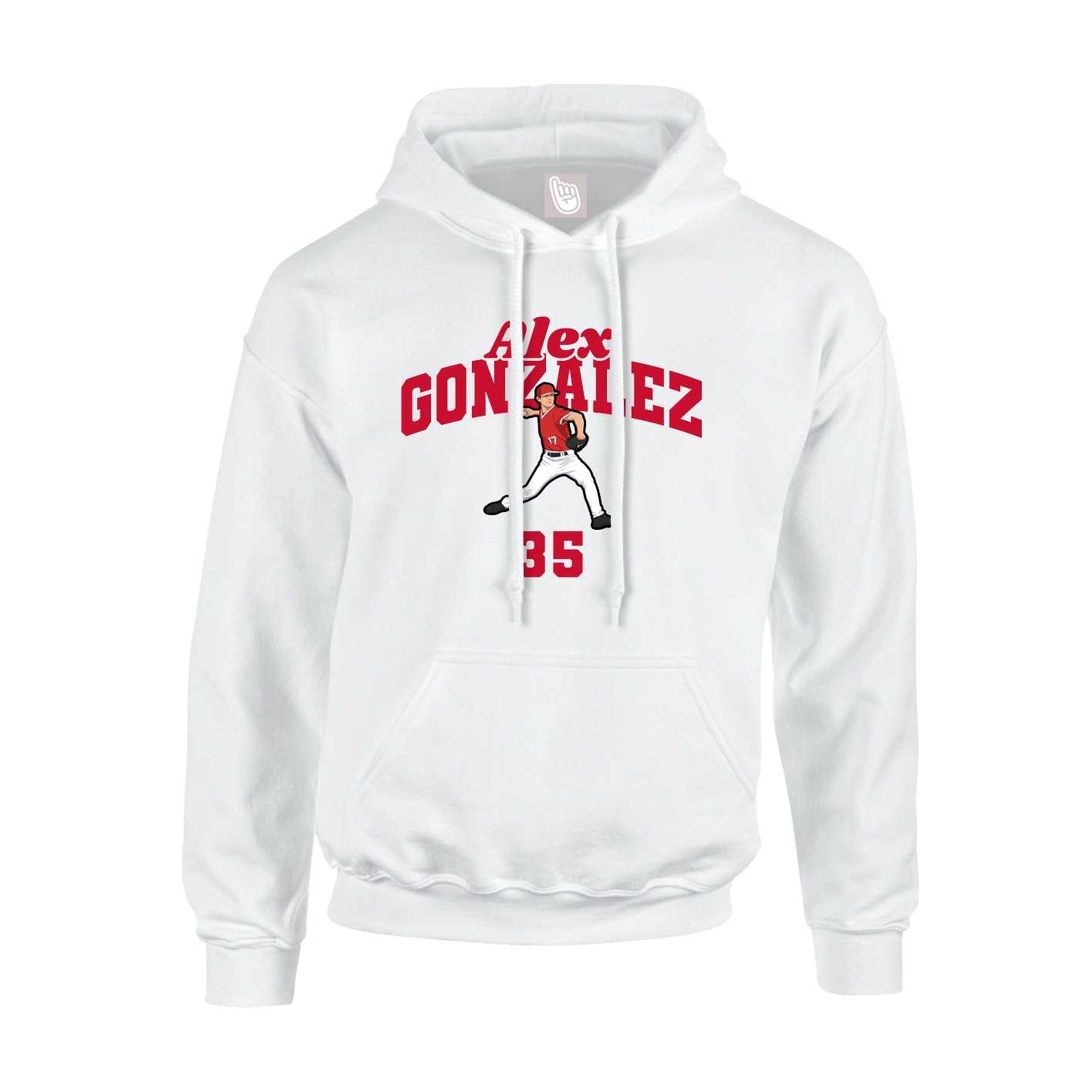 Youth Hoodie — Signature Arch in White