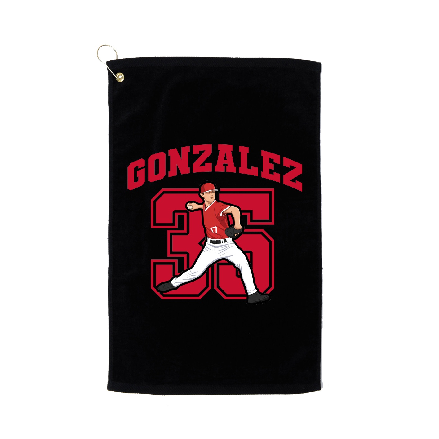 Golf Towel — Number in Black