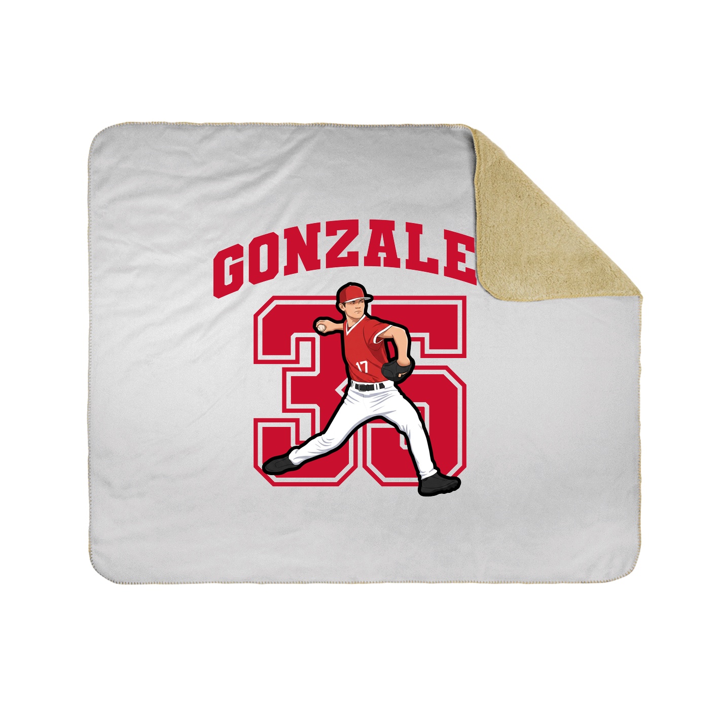 Throw Blanket — Number in White