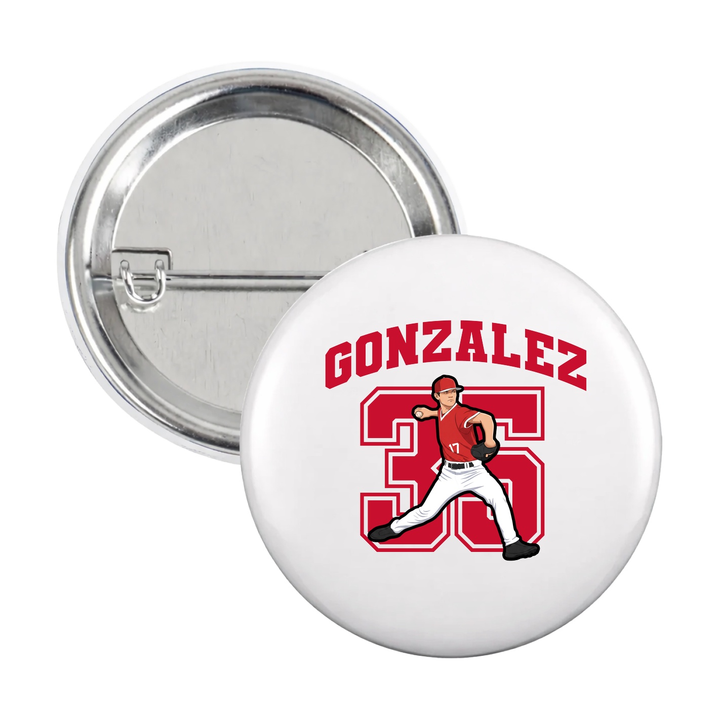 Game Day Button — Number in White