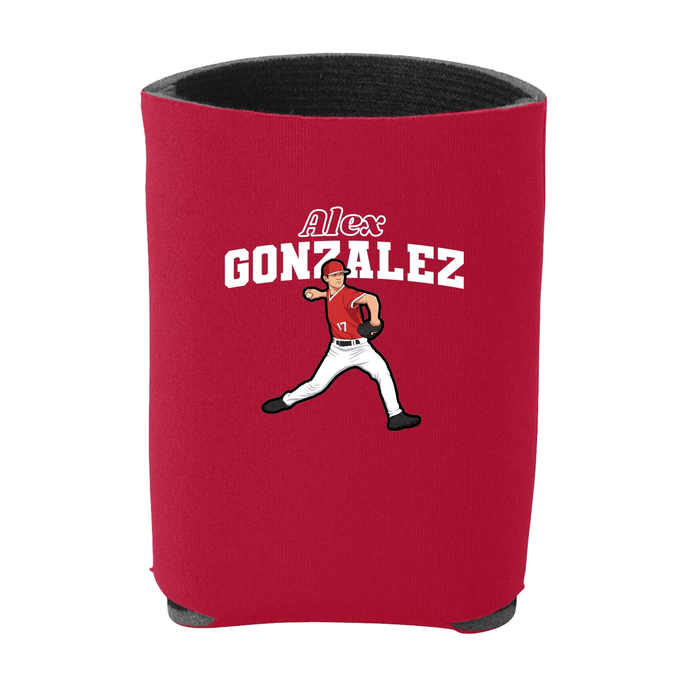 Can Holder — Name Arch in Red