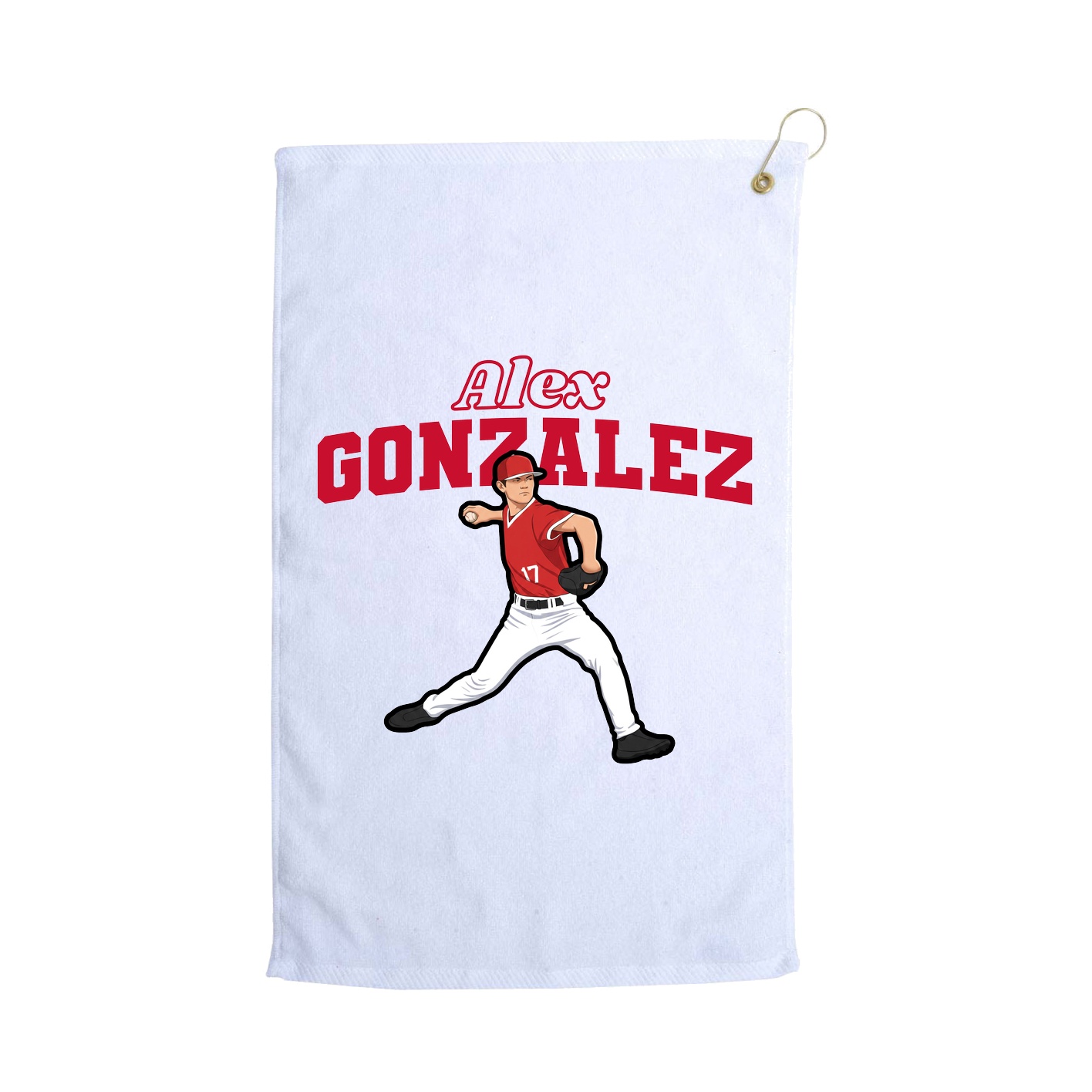Golf Towel — Name Arch in White