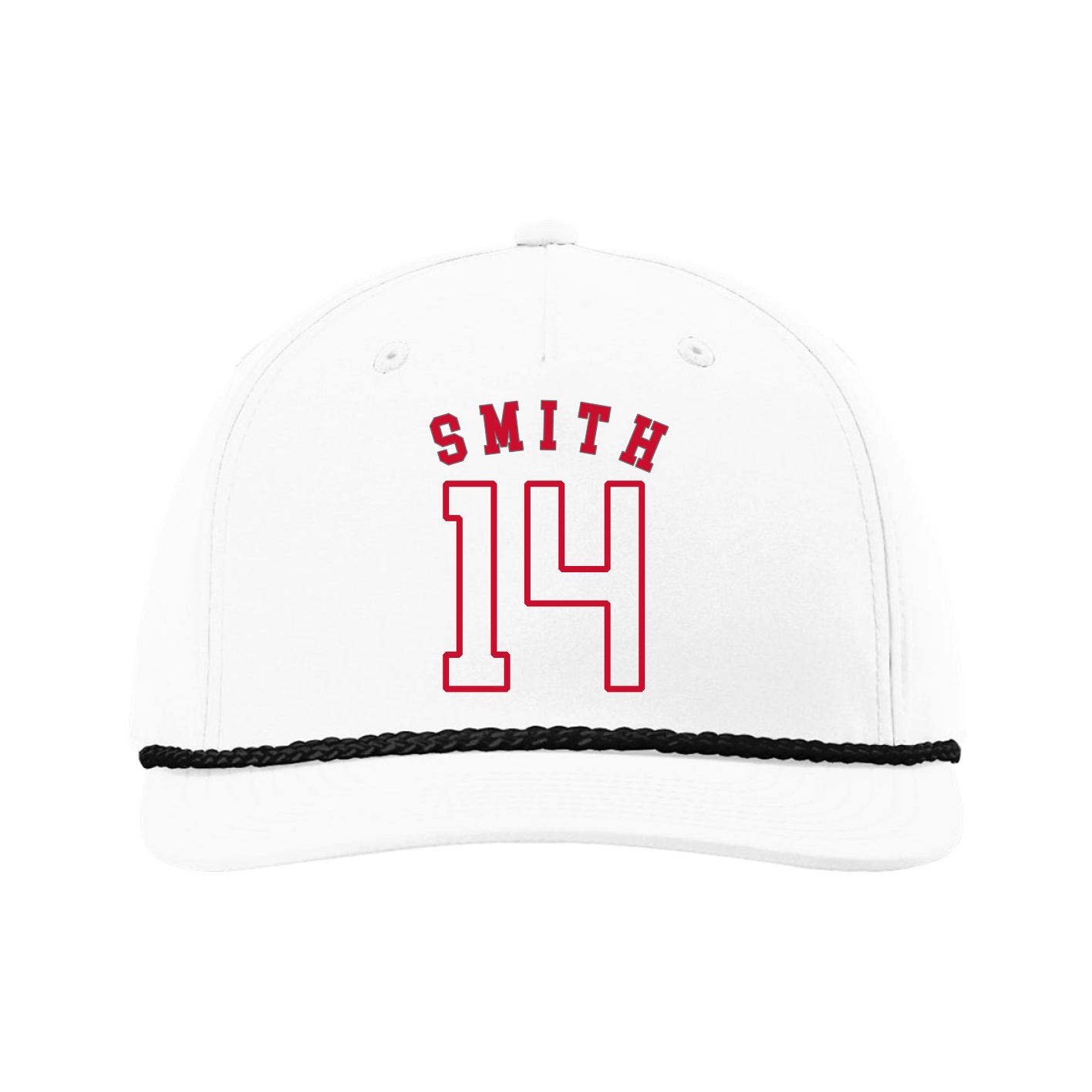 Five-Panel Classic Rope Cap — Shirsey Arch in White