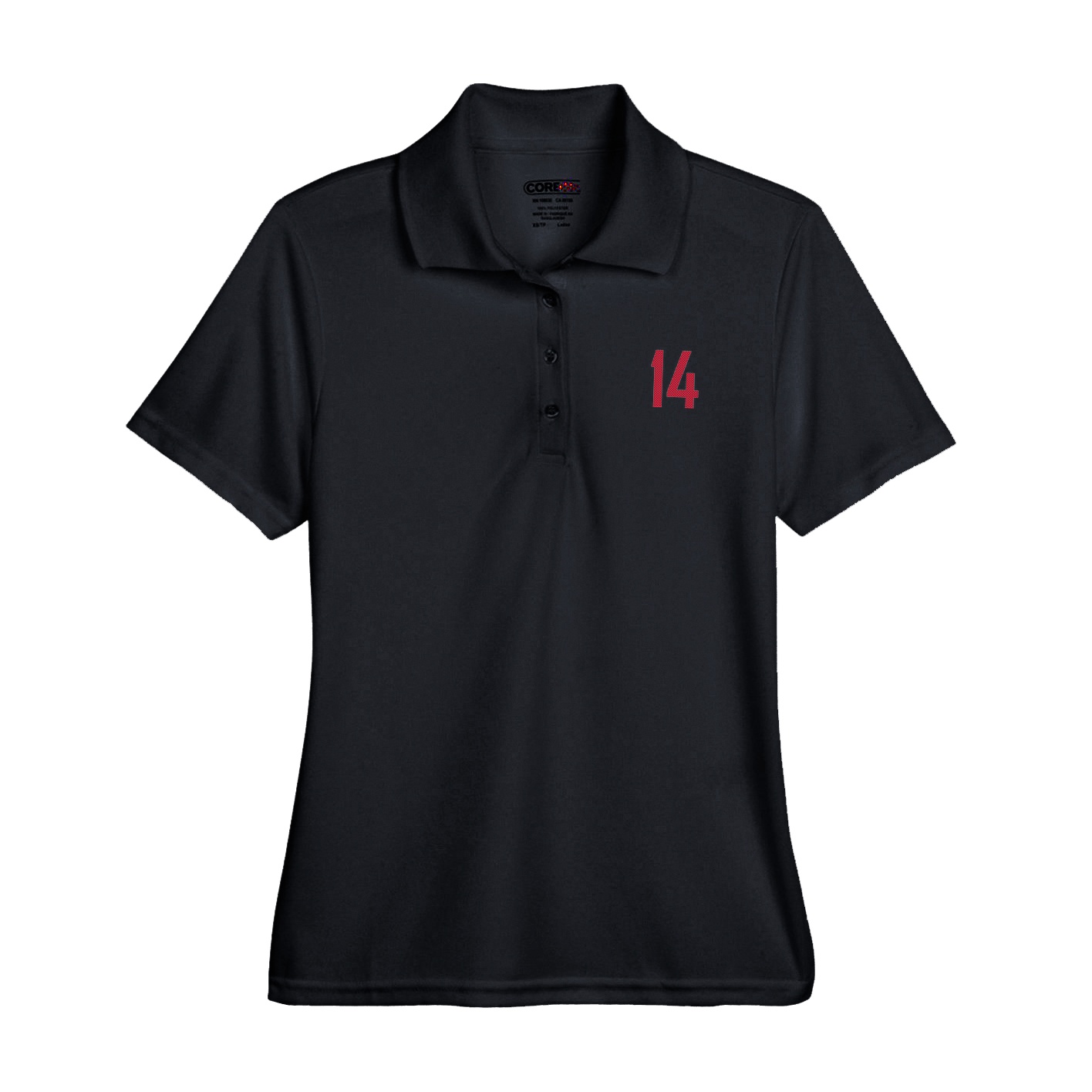 Womens Performance Polo — Front Shirsy in Black