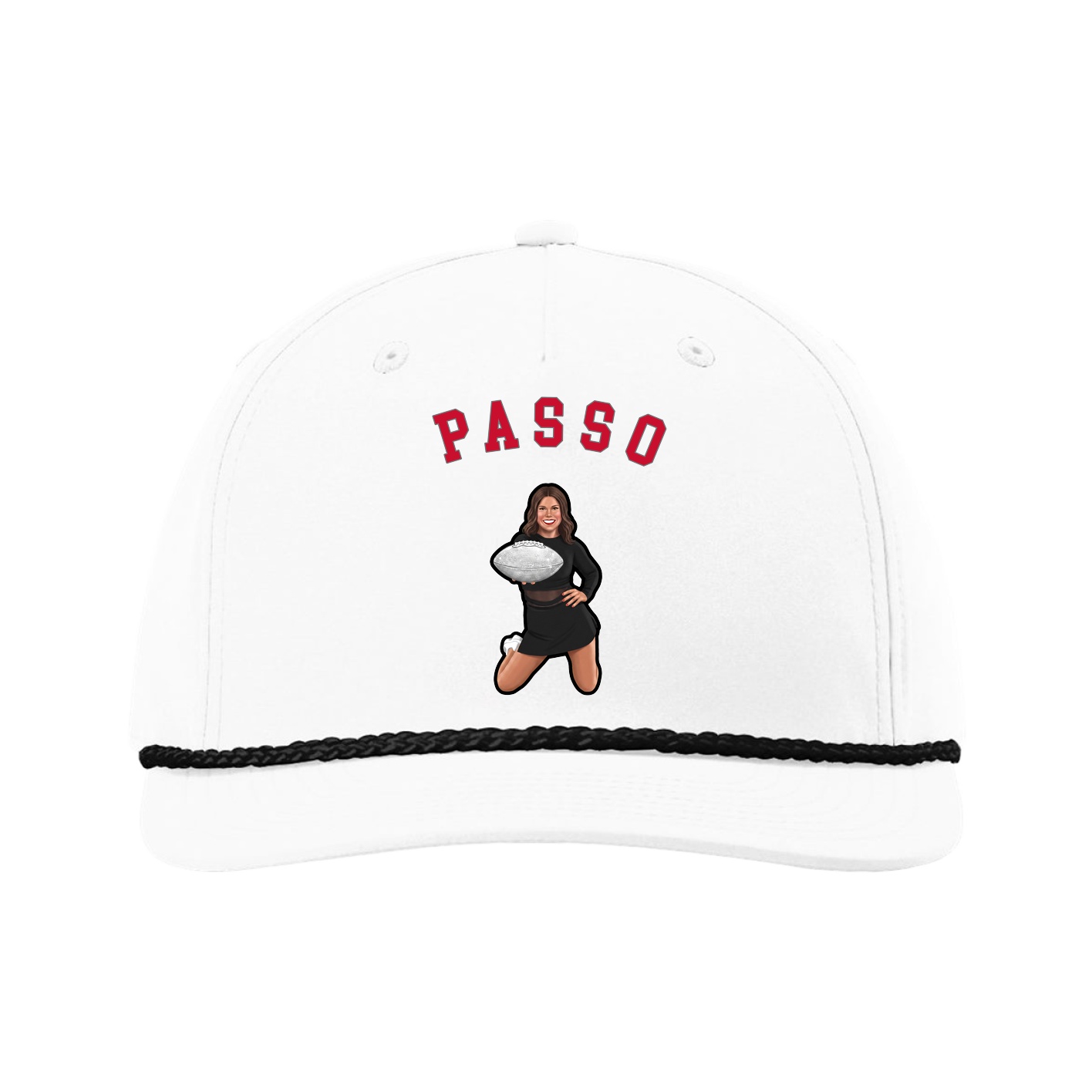 Five-Panel Classic Rope Cap — Shirsey Arch in White