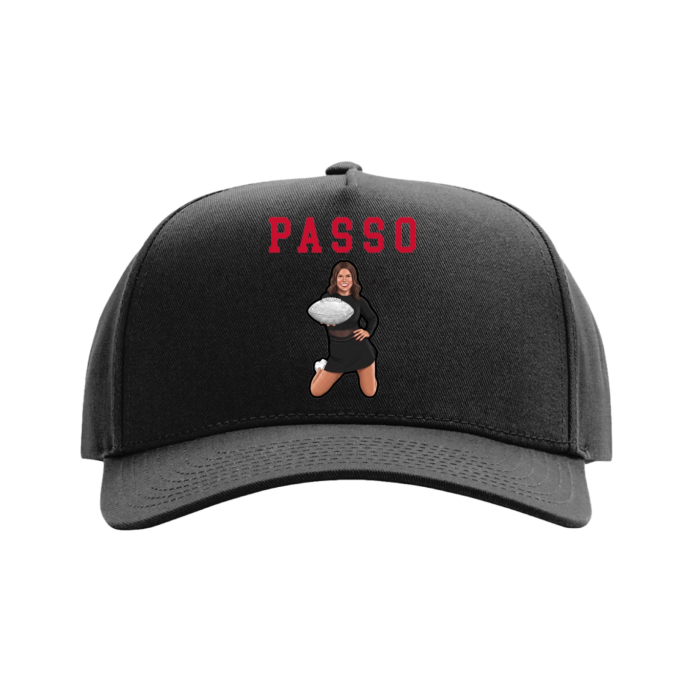Full Fabric Five-Panel Champ Cap — Shirsey in Black