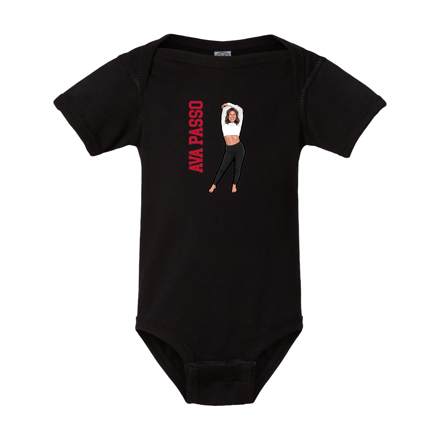 Baby Onesie — Name Vertical in Black