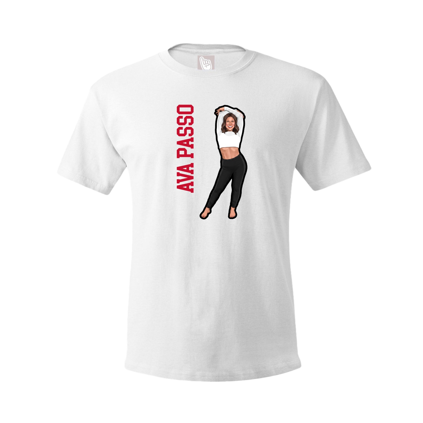 Youth Tee — Name Vertical in White