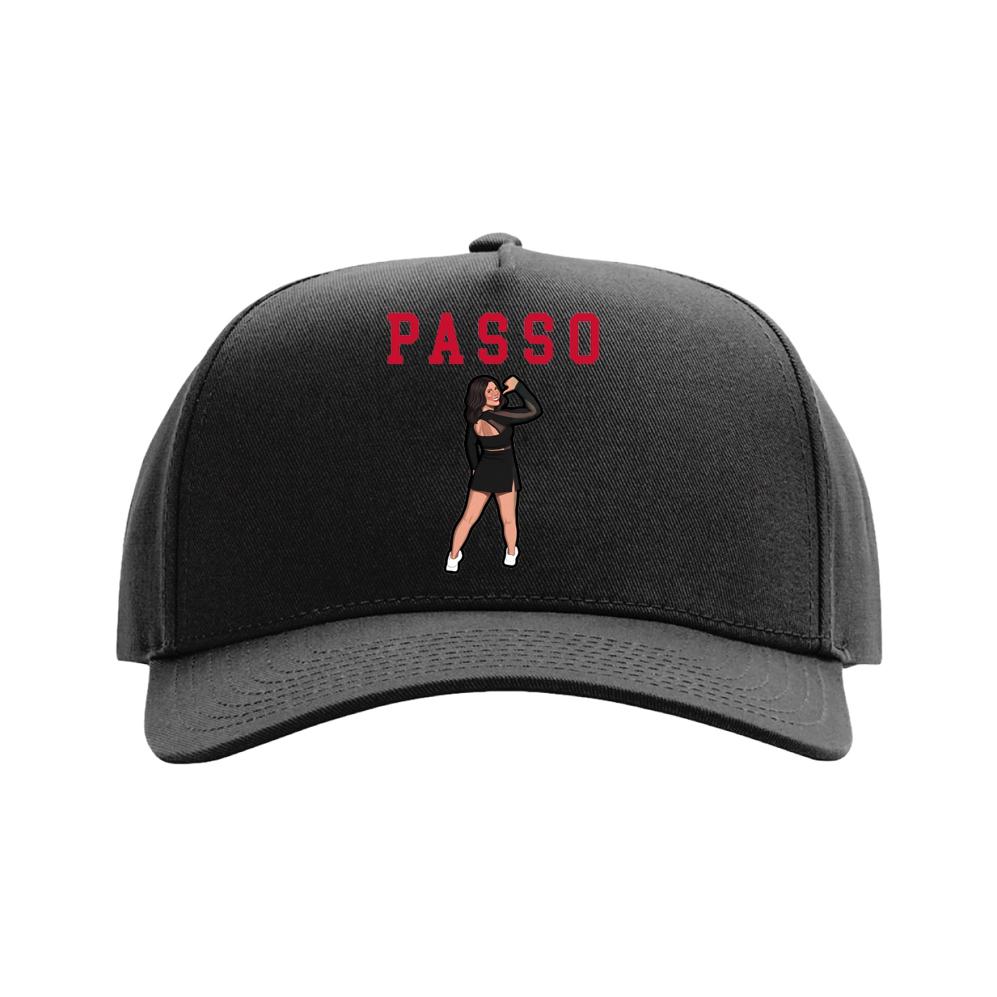 Full Fabric Five-Panel Champ Cap — Shirsey in Black