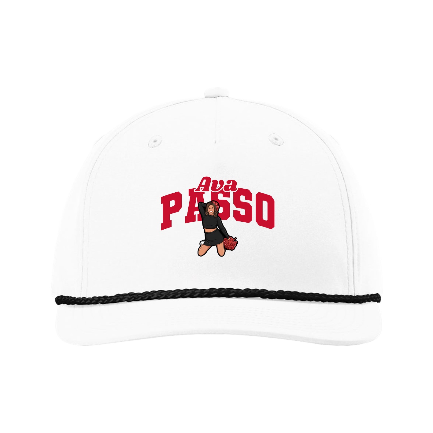 Five-Panel Classic Rope Cap — Signature Arch in White