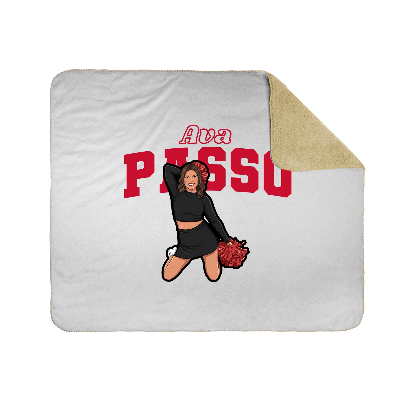 Throw Blanket — Name Arch in White