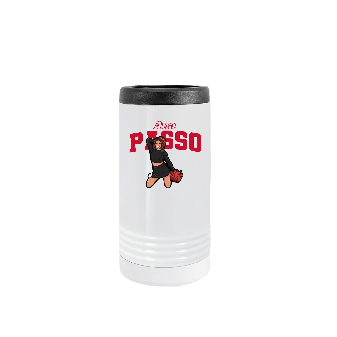 Slim Beverage Holder — Name Arch in White