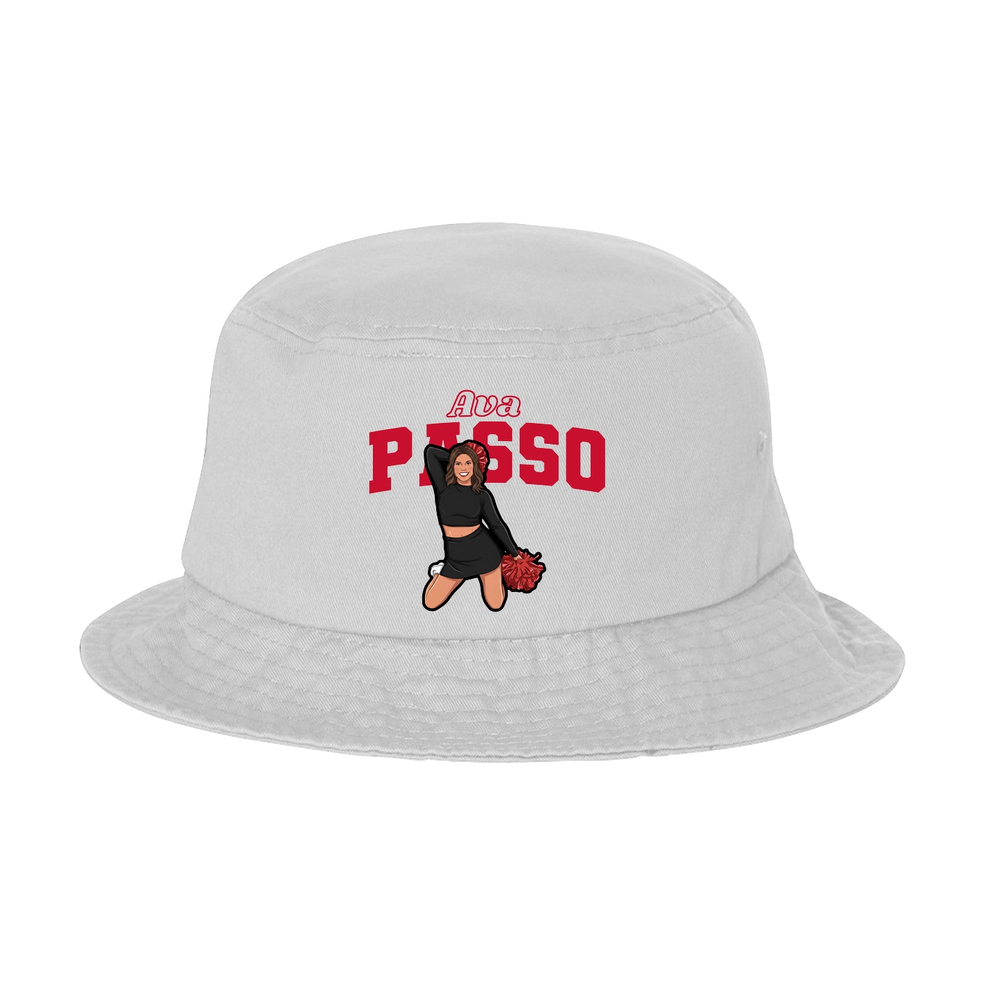 Bucket Cap — Name Arch in White