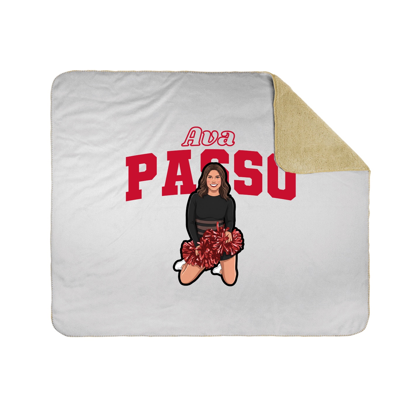 Throw Blanket — Name Arch in White