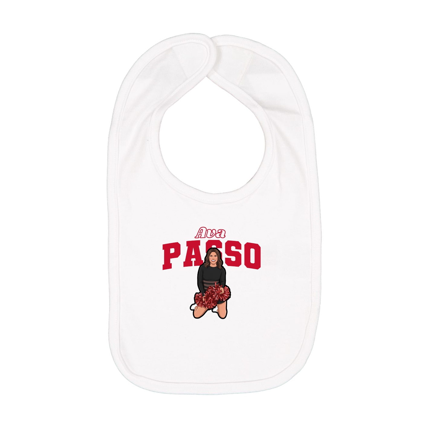 Infant Bib — Name Arch in White