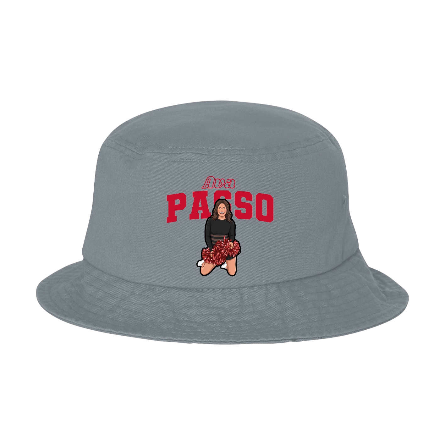 Bucket Cap — Name Arch in Grey