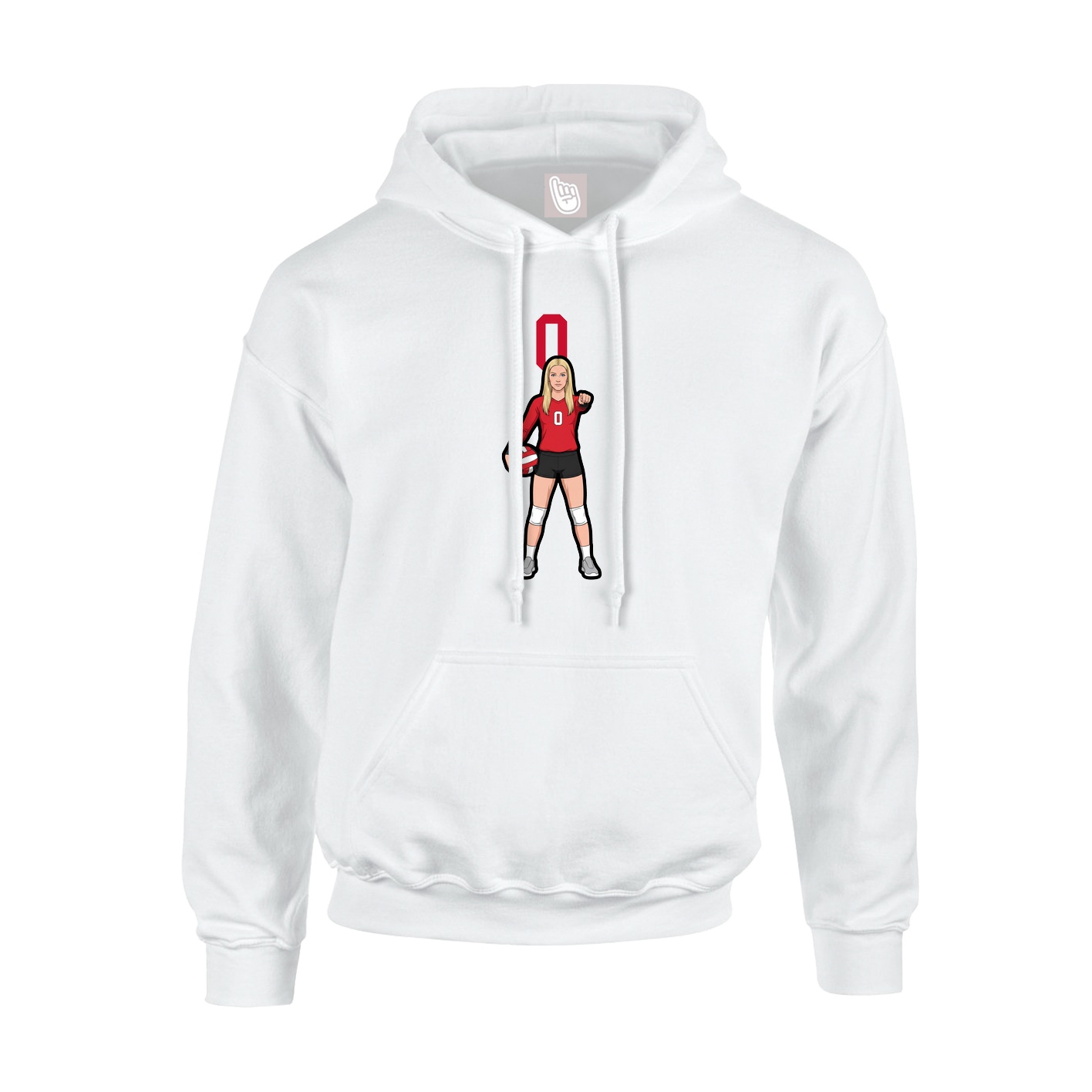 Hoodie — Number Top in White