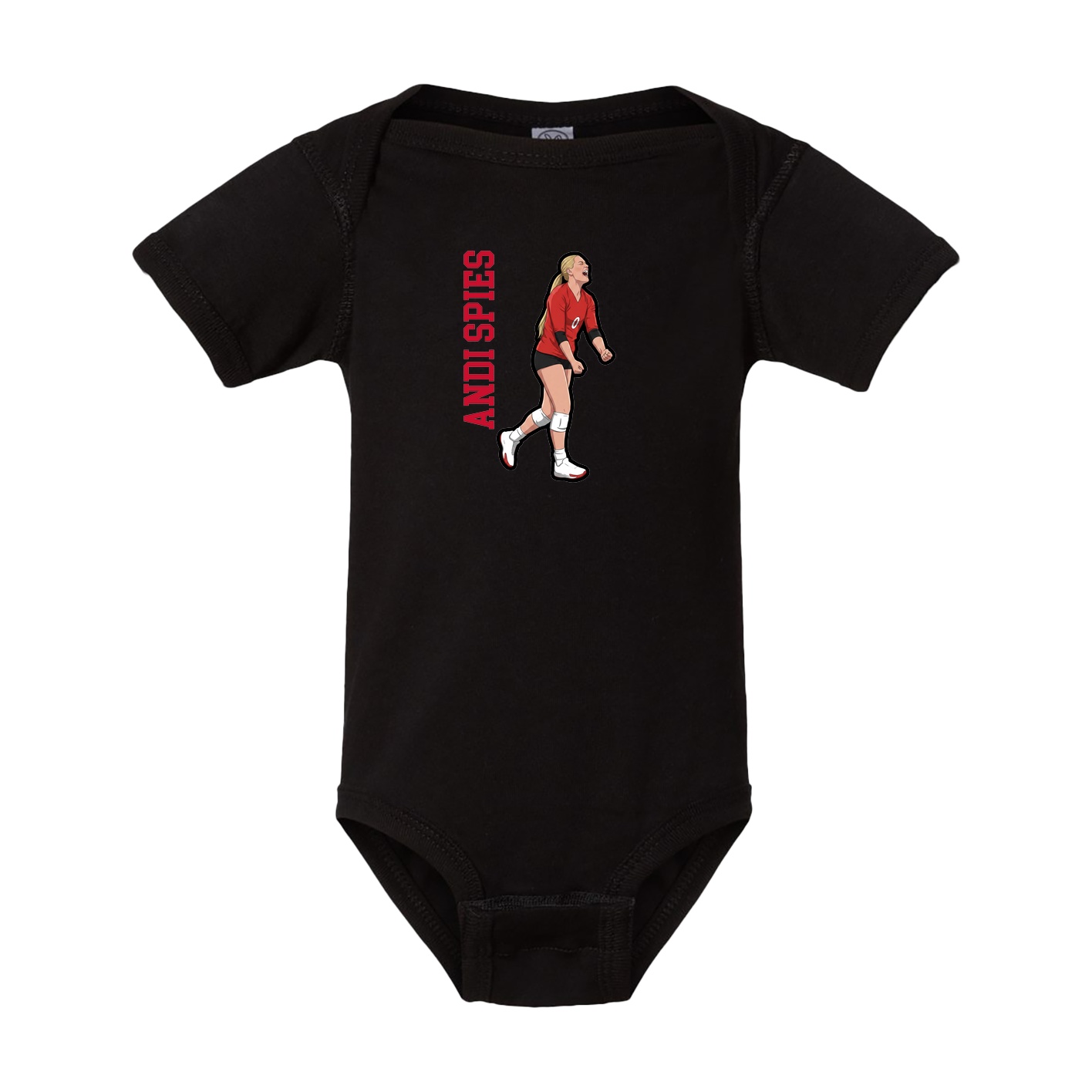 Baby Onesie — Name Vertical in Black