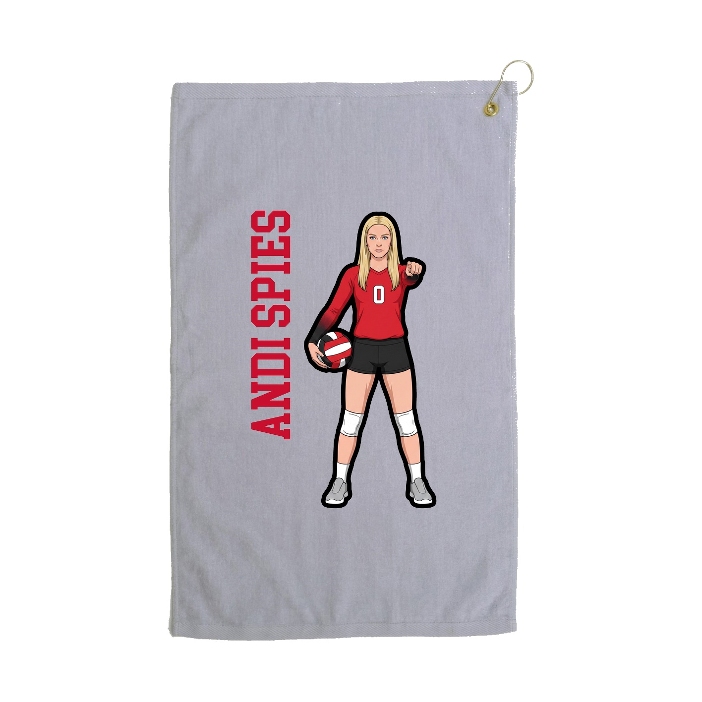 Golf Towel — Name Vertical in Grey