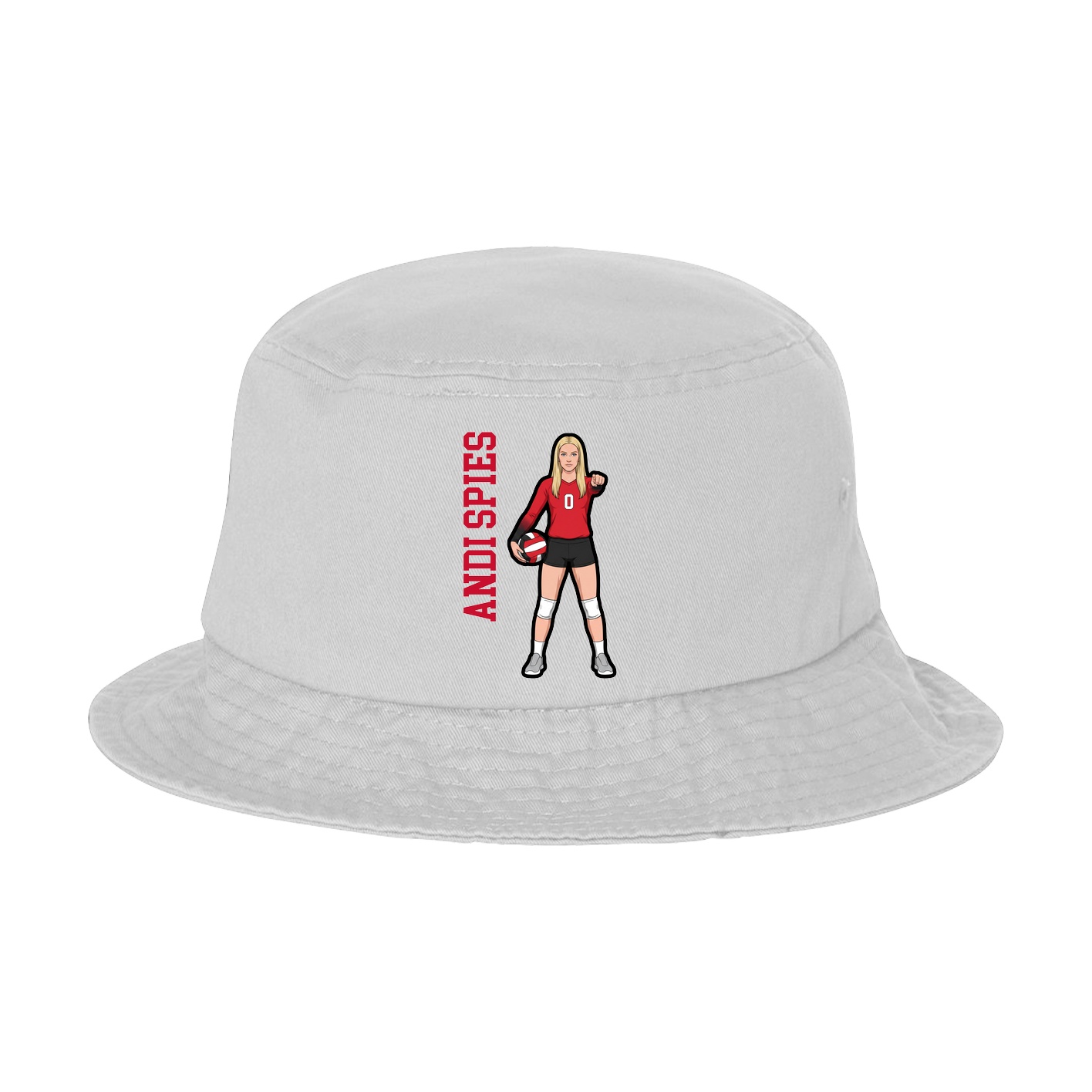 Bucket Cap — Name Vertical in White