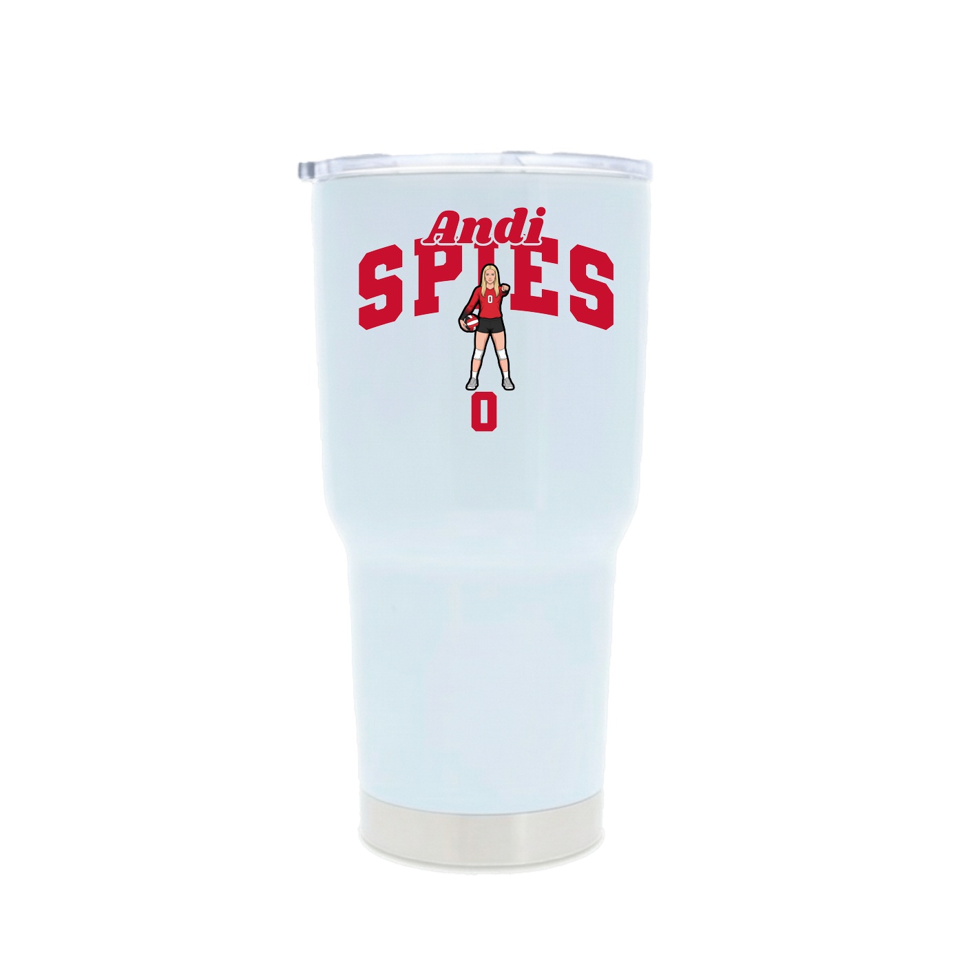 30oz Stainless Steel Tumbler — Signature Arch in White