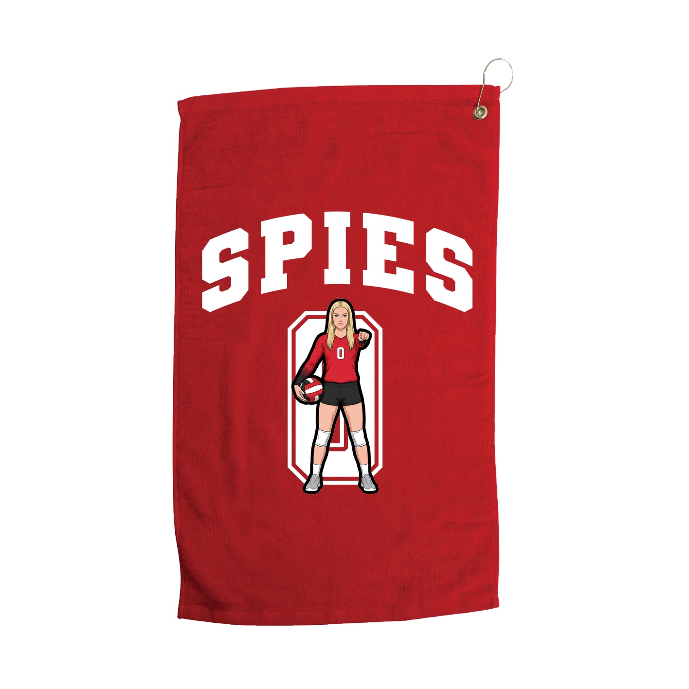 Golf Towel — Number in Red