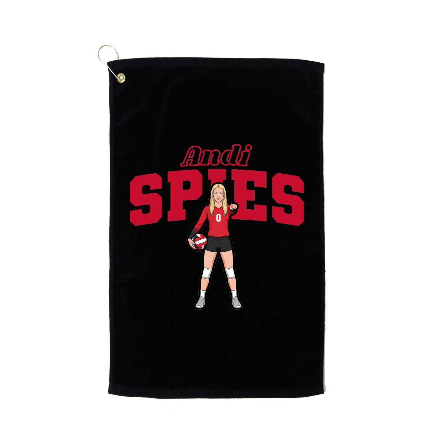 Golf Towel — Name Arch in Black
