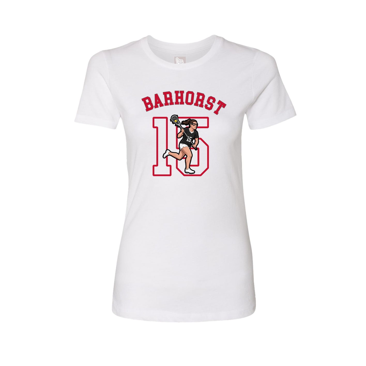 Fitted Women's Tee — Shirsey Arch in White