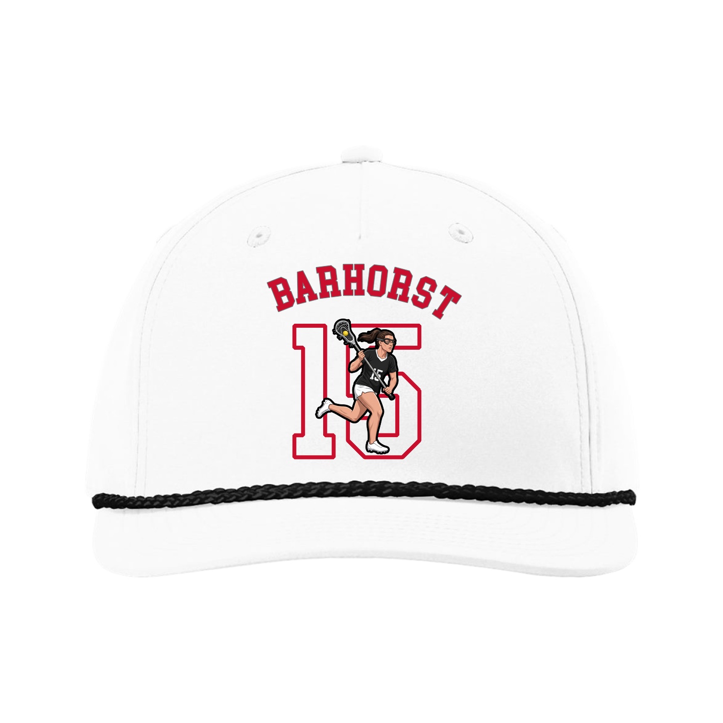 Five-Panel Classic Rope Cap — Shirsey Arch in White