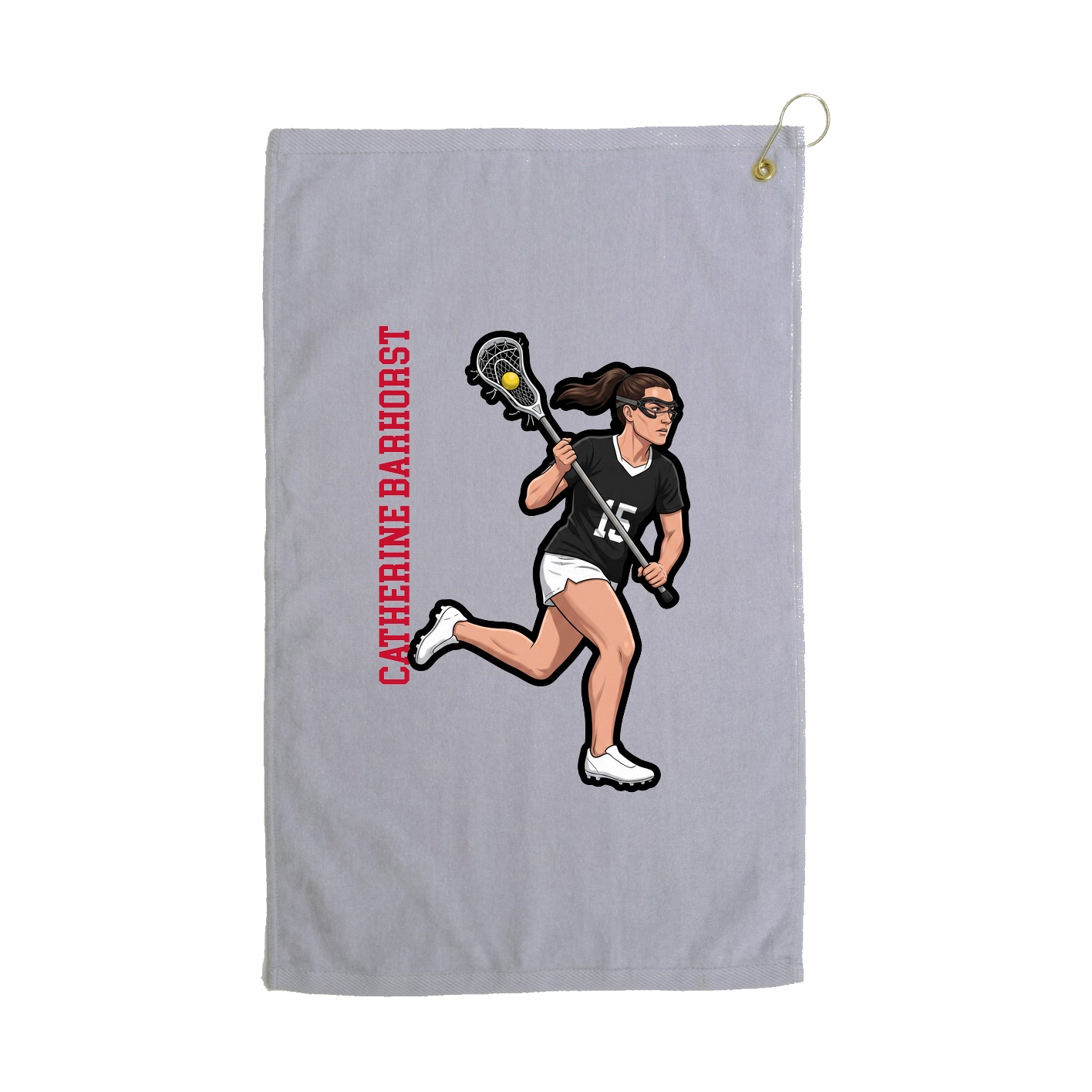Golf Towel — Name Vertical in Grey